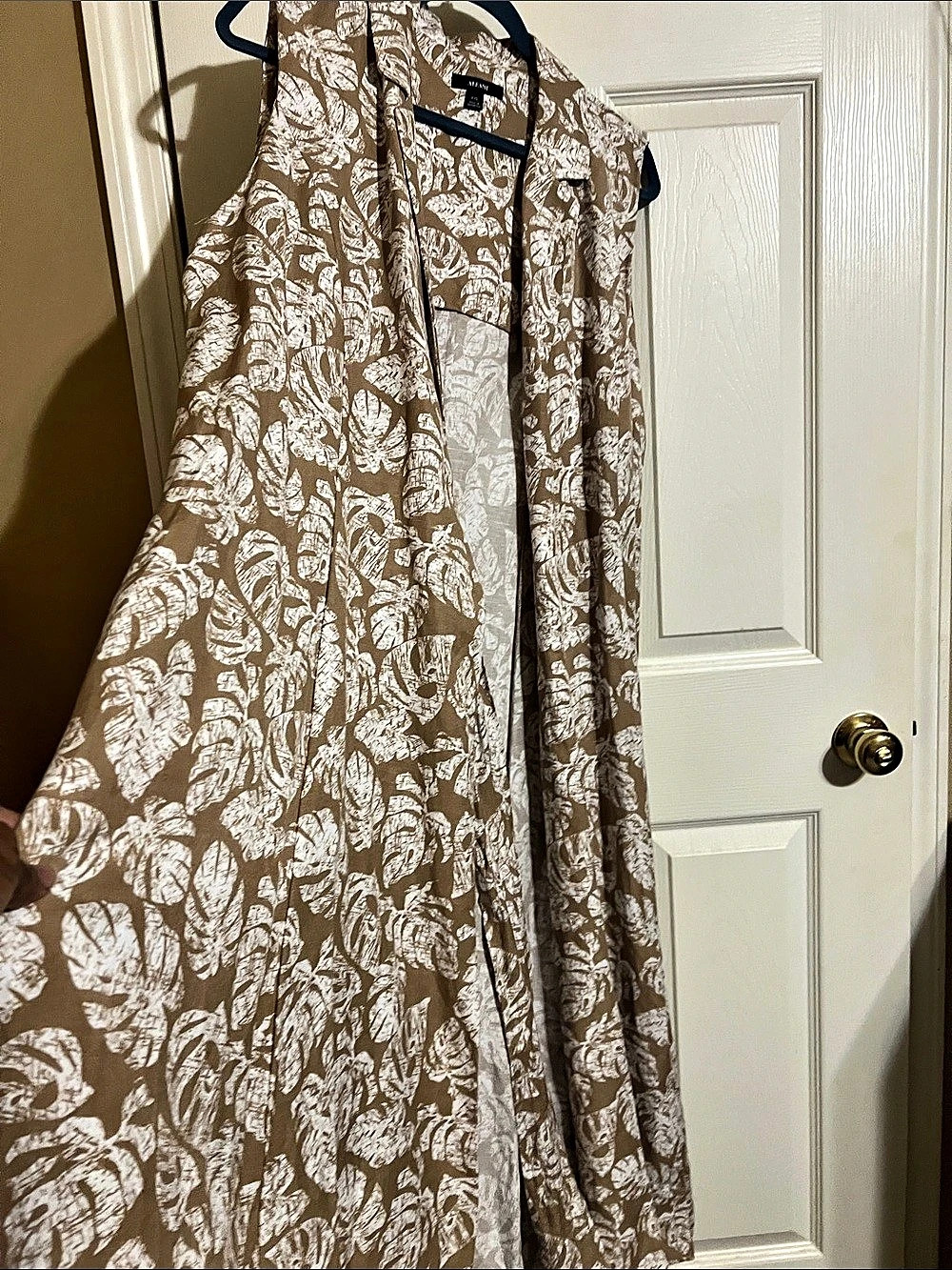 Alfani Desert Oasis Floral Maxi Dress Brown & White Size XXL NWT
